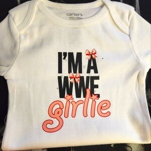 ❌️✋️SOLDCarter's White and Pink WWE Girlie Onesie